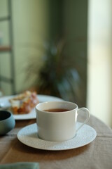 Luxury tableware beautiful table setting at home