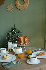 Luxury tableware beautiful table setting at home