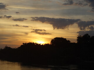 sunset over the river