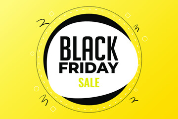 Geometric banner, Black Friday sale. Yellow background. Product advertising and sale at a discount. 