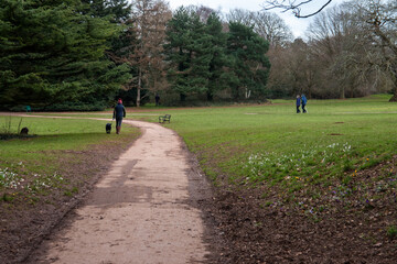 Footpath in a park in Bristol, UK