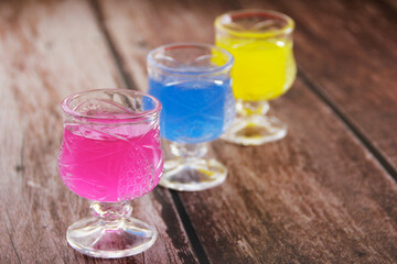 glass crystal glasses with a soft drink