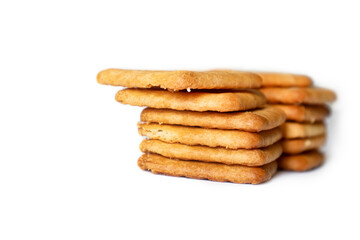 cashew cookies on white indian biscuits wheat biscuits in the plate white background