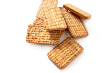 indian biscuits wheat biscuits in the plate white background