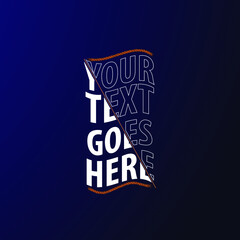 Banner in blue. Place for your text. Stylish text design. 