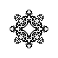 Abstract ornament in a circle. Luxurious pattern with lace motifs. Isolated. Vector illustration