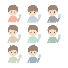 Boy with a glass of water