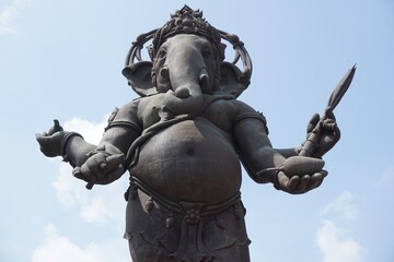 large ganesha statue in public temple at thailand