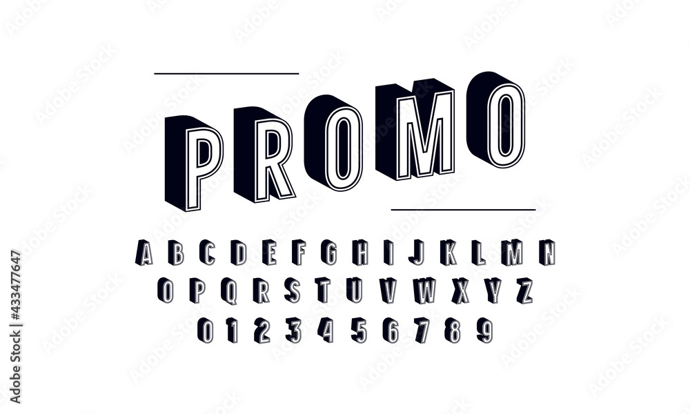 Poster stock vector bulk sans serif font in retro style