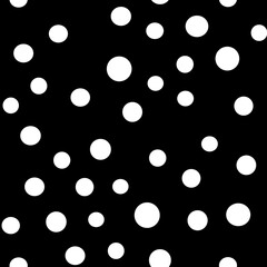 Dots seamless pattern. Random small circles texture background. Monochrome. Polka dots.