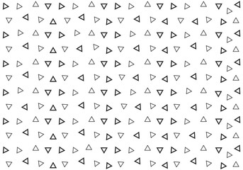 Fashion pattern with cute minimalist triangles on white background, geometric shape,design for decoration, wrapping paper, print, fabric or textile, elegant ornaments, lovely card, vector illustration
