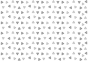 Fashion pattern with cute minimalist triangles on white background, geometric shape,design for decoration, wrapping paper, print, fabric or textile, elegant ornaments, lovely card, vector illustration