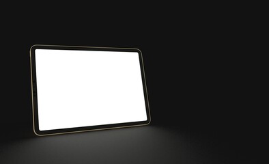 Tablet 3d computer with blank screen illustration