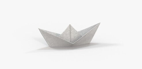 Paper boat on soft surface 3d.
