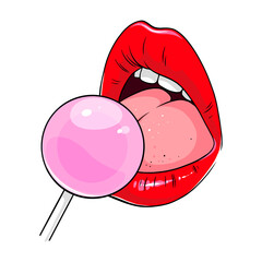 Red lips lollipop - 433481691