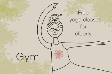 Elder woman getting yoga , gym 
