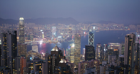  Hong Kong city skyline at night