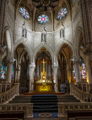 Fototapeta na wymiar Interior of Sainte-Eugenie church in Biarritz France