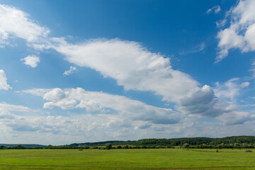 field and blue sky