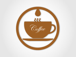 Coffee cup vector icon isolated on transparent background, Coffee cup logo concept
