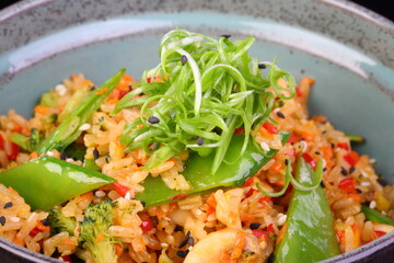 Meat with rice and vegetables