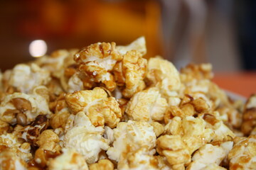 close up of a bowl of popcorn