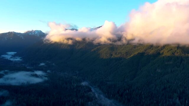 4k Pacific Northwest Sunset Clouds Hyperlapse Aerial Drone