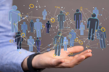 videoconference group of people talking in social network