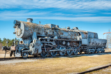 Old steam train. Haapsalu, Estonia