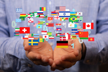 international counties flags - 3D realistic.