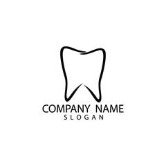 Black tooth icon logo isolated on a white background