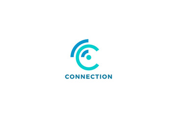 Fototapeta premium Letter C connection logo design