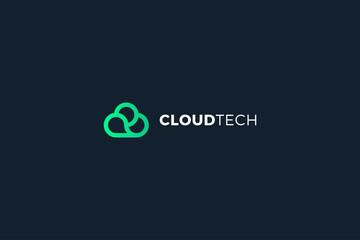 Cloud tech abstract logo design
