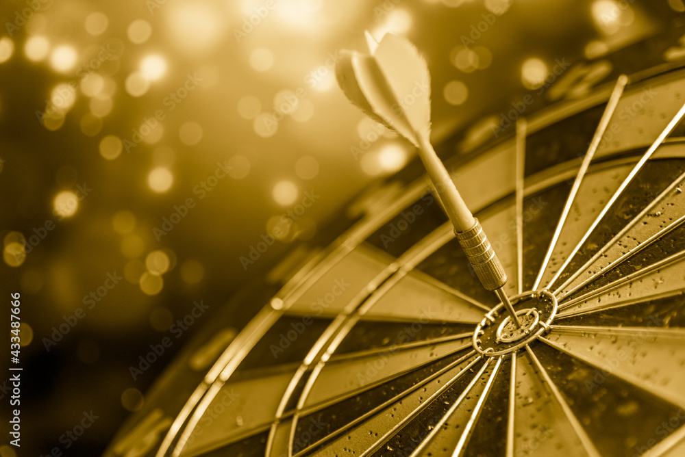 Poster bullseye is a target of business. dart is an opportunity and dartboard is the target and goal. so bo