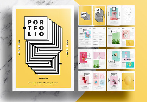 Portfolio Layout with Yellow Accents