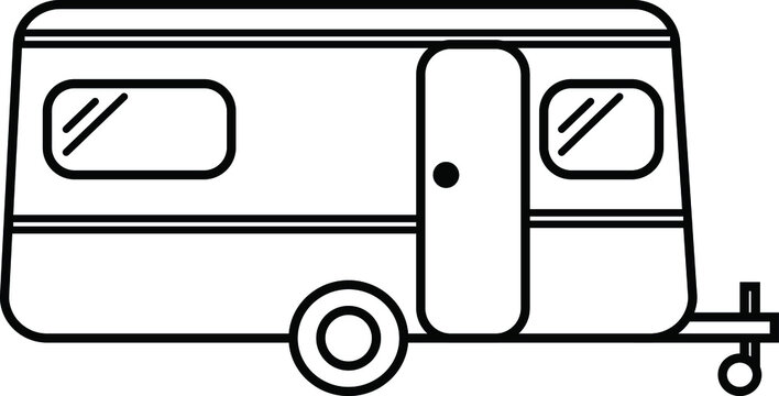 recommend clip art: mobile home trailer icon. thin line design. Icon vector illustration