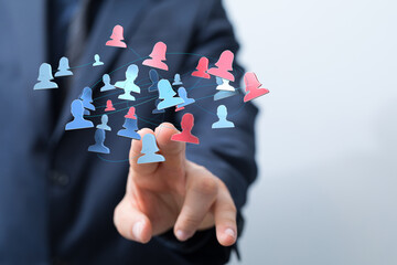 videoconference group of people talking in social network