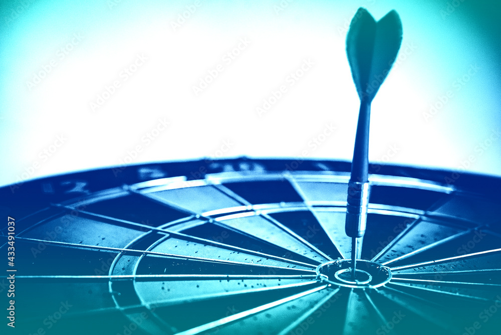 Poster bullseye is a target of business. dart is an opportunity and dartboard is the target and goal. so bo