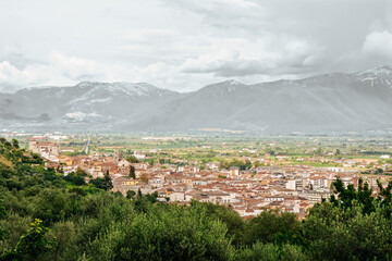 Fototapeta na wymiar Panorama of the small town of Venafro, Molise Italy