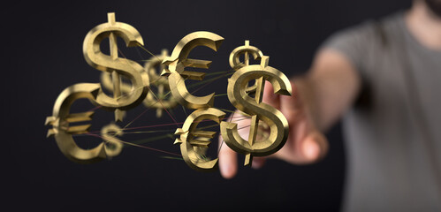 Dollar versus euro concept network .