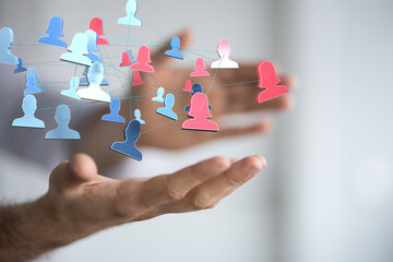 videoconference group of people talking in social network