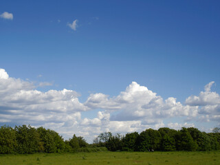 Sky with clouds and field