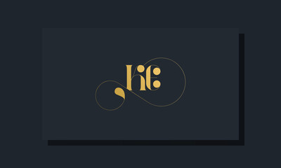 Minimal royal initial letters KE logo