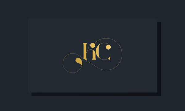 Minimal royal initial letters KC logo