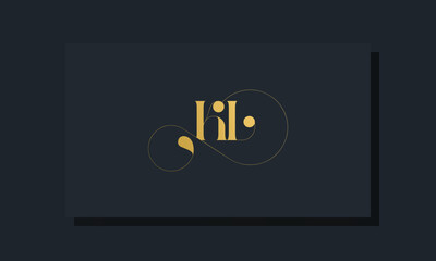 Minimal royal initial letters KL logo