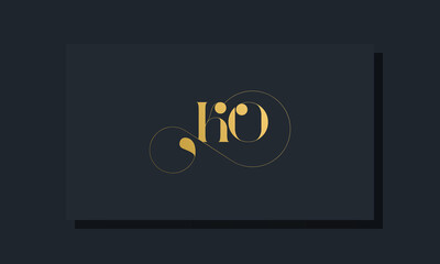 Minimal royal initial letters KO logo - obrazy, fototapety, plakaty