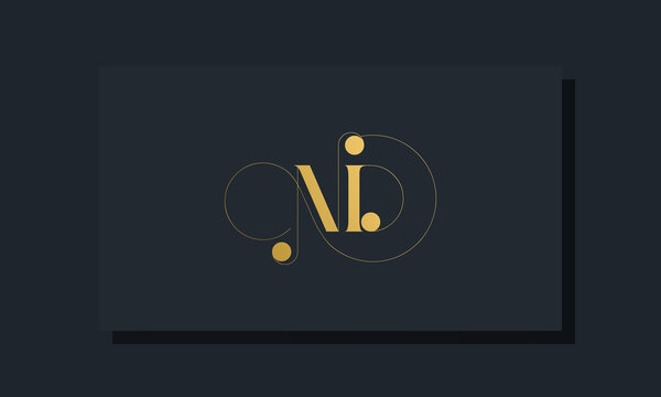 Minimal royal initial letters ND logo