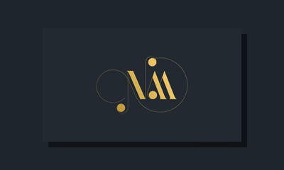 Minimal royal initial letters NM logo