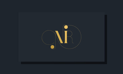 Minimal royal initial letters NR logo
