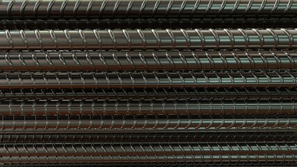 steel reinforcing bar backdrop. isolated computer generated industrial 3D illustration